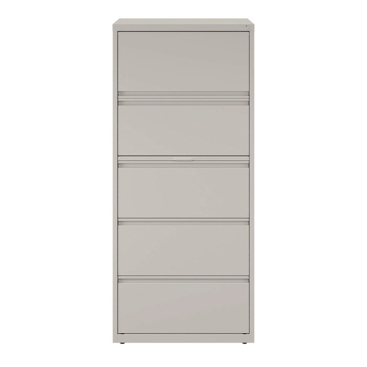 Lateral File, 5 Legal/Letter-Size File Drawers, Light Gray, 30" x 18.62" x 67.62"