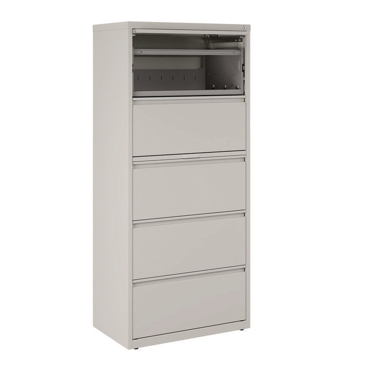 Lateral File, 5 Legal/Letter-Size File Drawers, Light Gray, 30" x 18.62" x 67.62"