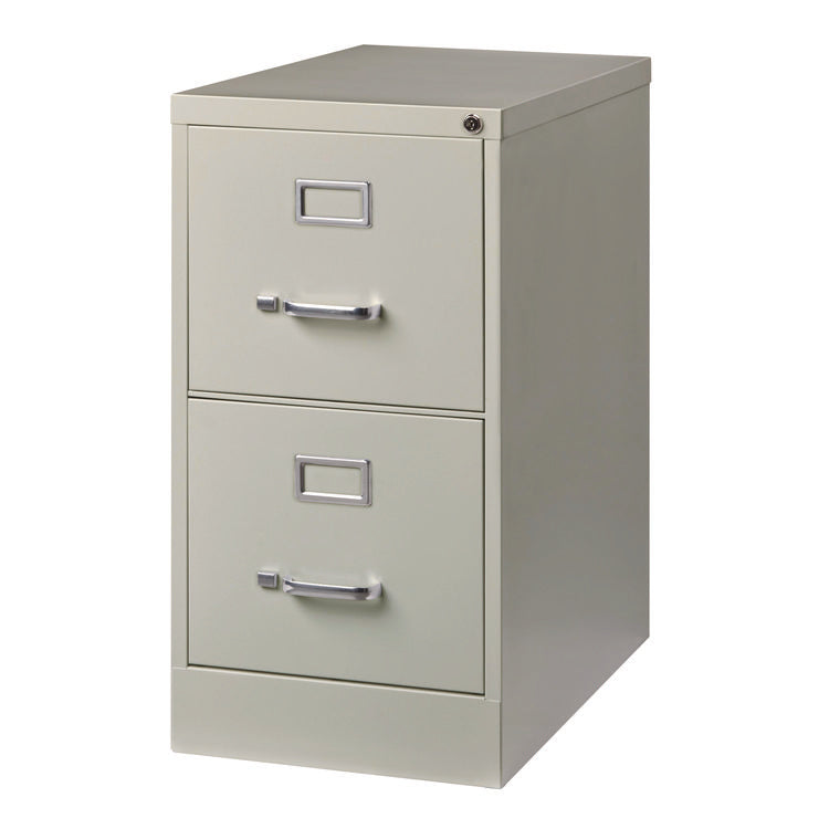 Two-Drawer Economy Vertical File, 2 Letter-Size File Drawers, Light Gray, 15" x 25" x 28.38"