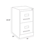 Two-Drawer Economy Vertical File, 2 Letter-Size File Drawers, Light Gray, 15" x 25" x 28.38"