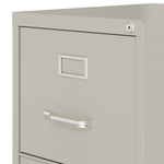 Two-Drawer Economy Vertical File, 2 Letter-Size File Drawers, Light Gray, 15" x 25" x 28.38"
