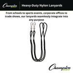 Lanyard, Metal J-Hook Fastener, 20" Long, Black, 12/Pack