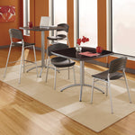CafeWorks Cafe-Height Table, Square, 36" x 36" x 30", Graphite Granite/Silver