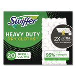 Heavy-Duty Dry Refill Cloths, 10.3 x 7.8, White, 20/Pack, 4 Packs/Carton
