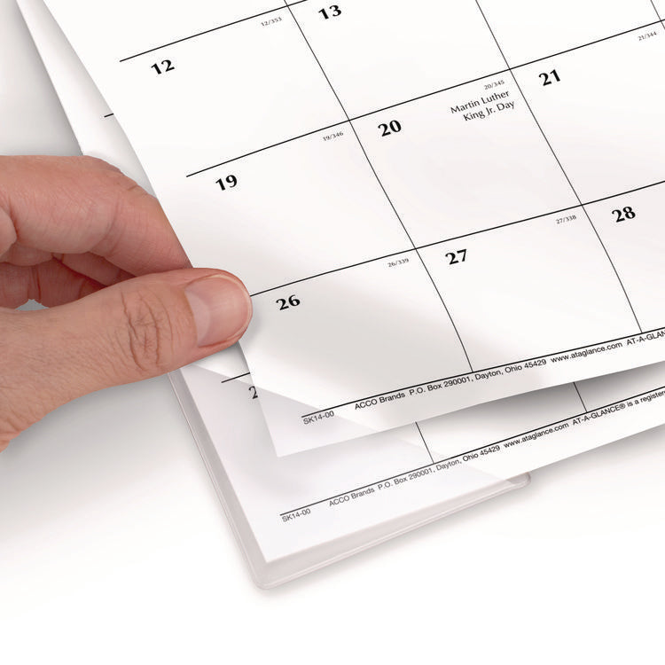 Compact Desk Pad, 18 x 11, White Sheets, Black Binding, Clear Corners, 12-Month (Jan to Dec): 2025