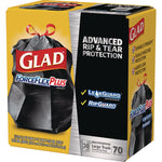 Forceflexplus Drawstring Large Trash Bags, 30 Gal, 1.05 Mil, 30" X 32", Black, 70/box