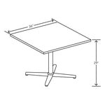 Arrange Table Tops, Square, 36 x 36 x 1, Kingswood Walnut