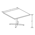 Arrange Table Tops, Square, 42 x 42 x 1, Kingswood Walnut