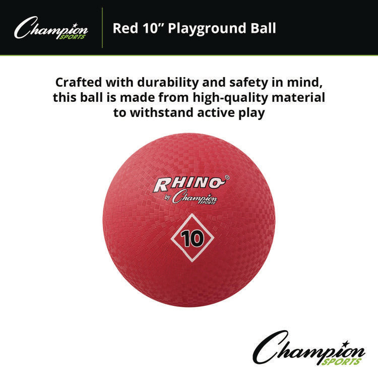 Playground Ball, 10" Diameter, Red