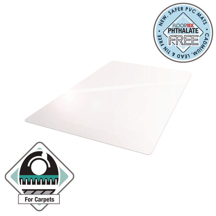 Cleartex Advantagemat Phthalate Free PVC Chair Mat for Low Pile Carpets, 45" w x 53" l, Clear
