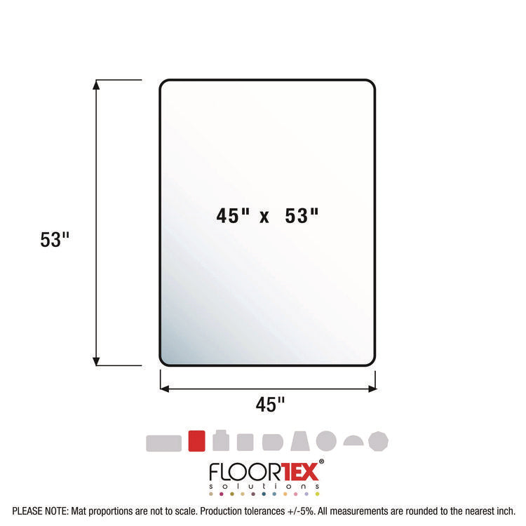 Cleartex Advantagemat Phthalate Free PVC Chair Mat for Low Pile Carpets, 45" w x 53" l, Clear