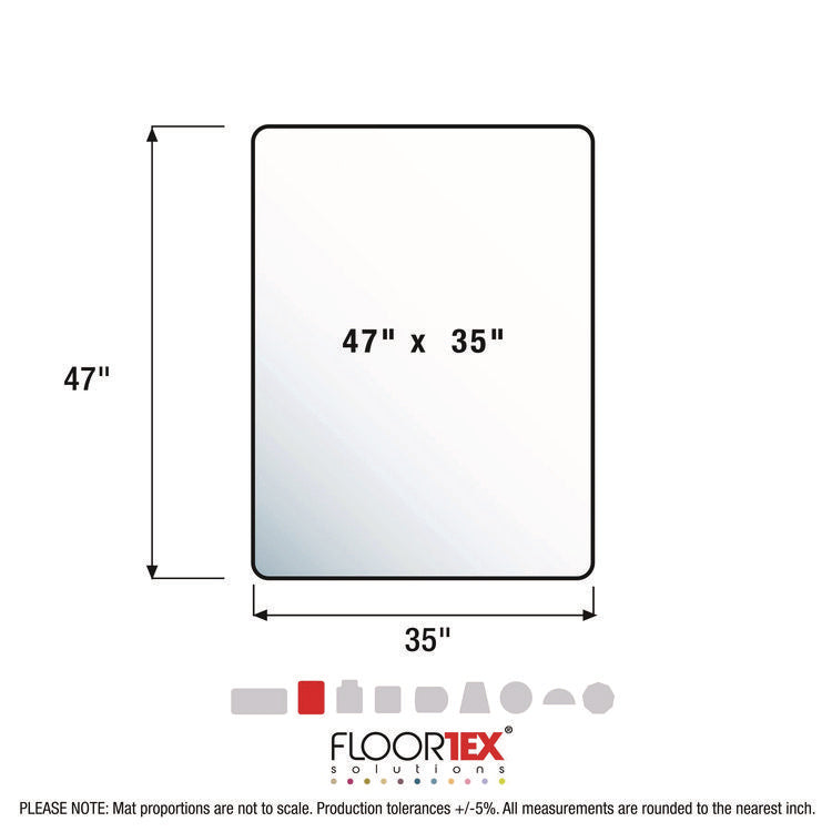 Cleartex Ultimat Polycarbonate Chair Mat for Low/Medium Pile Carpet, 35" w x 47" l, Clear