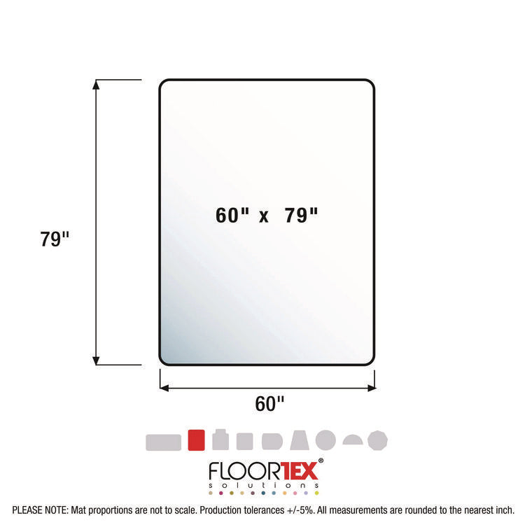 Cleartex Ultimat XXL Polycarb Square Office Mat for Carpets, 60" w x 79" l, Clear