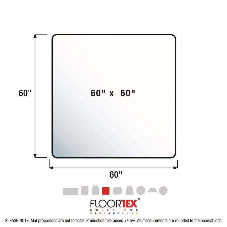 Cleartex Ultimat XXL Polycarbonate Chair Mat for Hard Floors, 60" w x 60" l, Clear