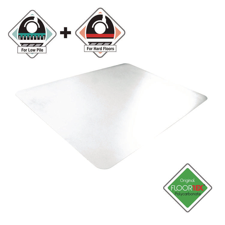 Cleartex Unomat Anti-Slip Chair Mat for Hard Floors/Flat Pile Carpets, 35" w x 47" l, Clear