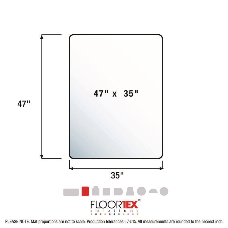 Cleartex Unomat Anti-Slip Chair Mat for Hard Floors/Flat Pile Carpets, 35" w x 47" l, Clear
