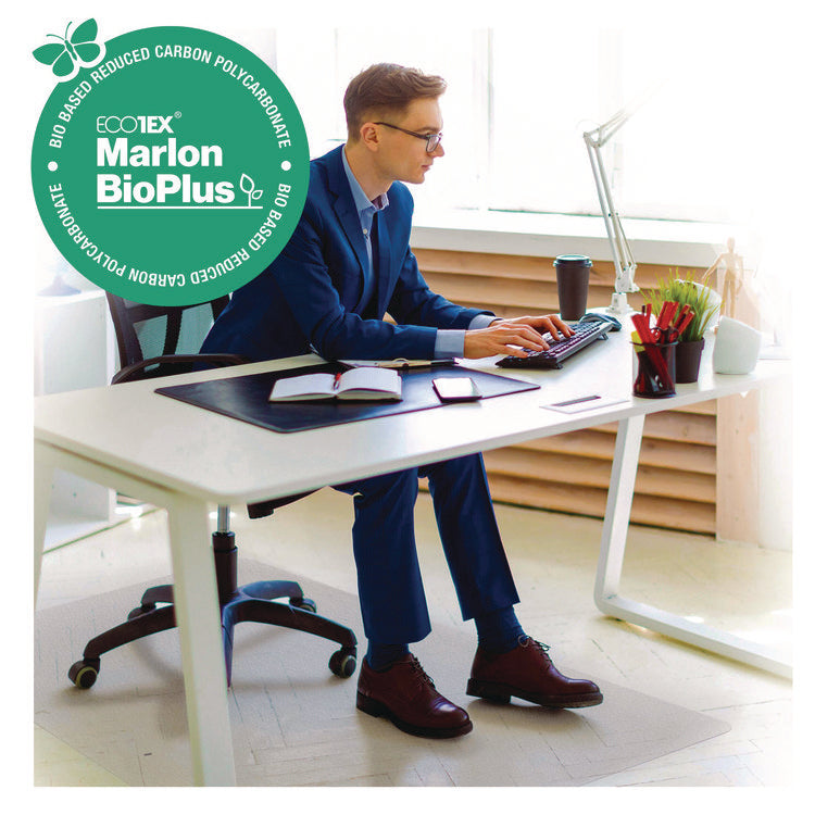 Ecotex Marlon BioPlus Rectangular Polycarbonate Chair Mat for Hard Floors, Rectangular, 29" w x 47" l, Clear