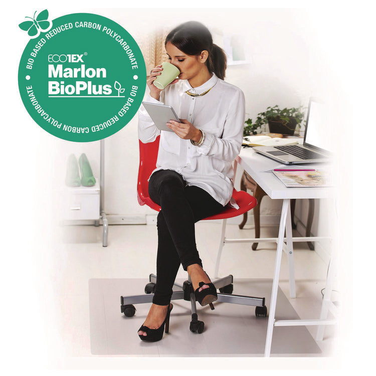 Ecotex Marlon BioPlus Rectangular Polycarbonate Chair Mat for Hard Floors, Rectangular, 35" w x 47" l, Clear