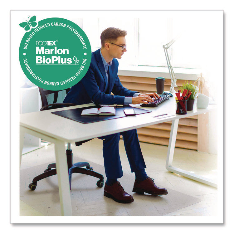 Ecotex Marlon BioPlus Rectangular Polycarbonate Chair Mat for Hard Floors, Rectangular, 46" w x 60" l, Clear