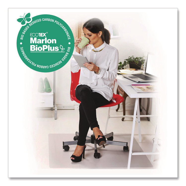 Ecotex Marlon BioPlus Rectangular Polycarbonate Chair Mat for Hard Floors, Rectangular, 46" w x 60" l, Clear