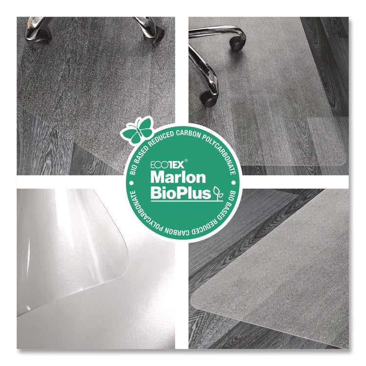 Ecotex Marlon BioPlus Rectangular Polycarbonate Chair Mat for Hard Floors, Rectangular, 46" w x 60" l, Clear