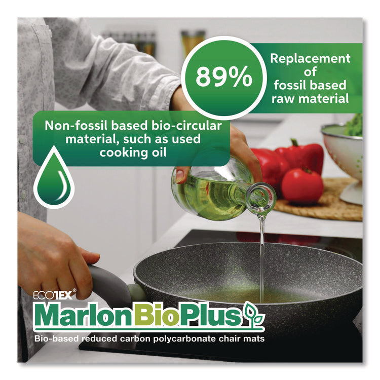 Ecotex Marlon BioPlus Rectangular Polycarbonate Chair Mat for Hard Floors, Rectangular, 46" w x 60" l, Clear