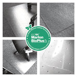 Ecotex Marlon BioPlus Rectangular Polycarbonate Chair Mat for Low/Medium Pile Carpets, Rectangular, 35" w  x 47" l, Clear