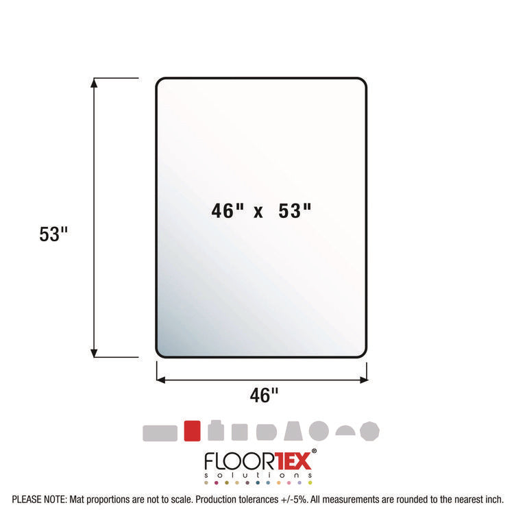 Cleartex Megamat Heavy-Duty Polycarbonate Mat For Hard Floor/all Carpet, 46 X 53, Clear