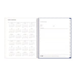 Lindley Weekly/Monthly Planner, Floral Artwork, 11 x 8.5, White/Blue/Green Cover, 12-Month (Jan to Dec): 2025