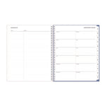 Lindley Weekly/Monthly Planner, Floral Artwork, 11 x 8.5, White/Blue/Green Cover, 12-Month (Jan to Dec): 2025