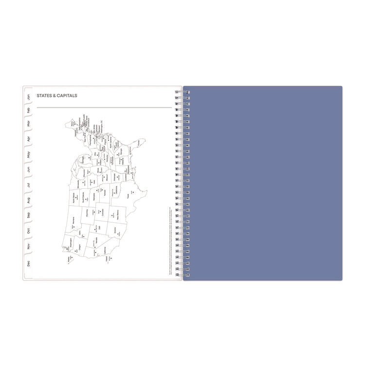 Lindley Weekly/Monthly Planner, Floral Artwork, 11 x 8.5, White/Blue/Green Cover, 12-Month (Jan to Dec): 2025