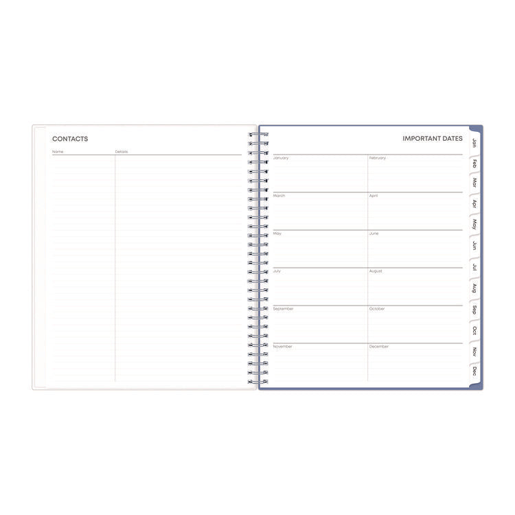 Lindley Monthly Planner, Floral Artwork, 10 x 8, White/Blue/Green Cover, 12-Month (Jan to Dec): 2025