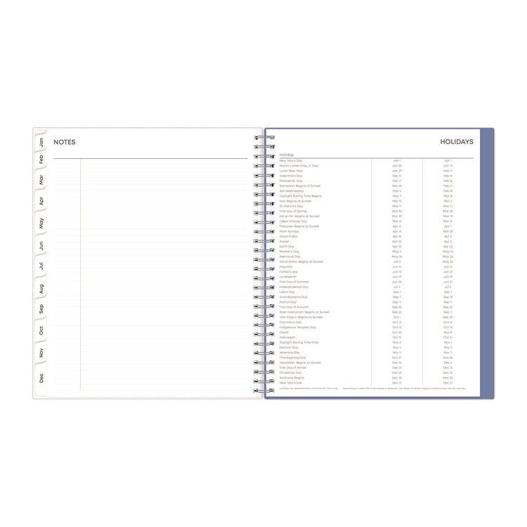 Lindley Monthly Planner, Floral Artwork, 10 x 8, White/Blue/Green Cover, 12-Month (Jan to Dec): 2025