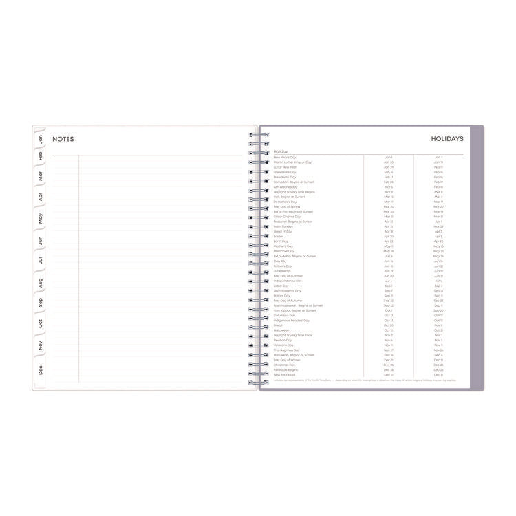 Rue Du Flore Monthly Planner, Floral Artwork, 10 x 8, Jade/Lavender Cover, 12-Month (Jan to Dec): 2025