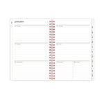 Joselyn Weekly/Monthly Planner, Floral Artwork, 8 x 5, Pink/Peach/Black Cover, 12-Month (Jan to Dec): 2025