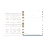 Bakah Blue Weekly/Monthly Planner, Floral Artwork, 11 x 8.5, Blue/White Cover, 12-Month (Jan to Dec): 2025
