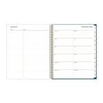 Bakah Blue Weekly/Monthly Planner, Floral Artwork, 11 x 8.5, Blue/White Cover, 12-Month (Jan to Dec): 2025