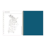 Bakah Blue Weekly/Monthly Planner, Floral Artwork, 11 x 8.5, Blue/White Cover, 12-Month (Jan to Dec): 2025