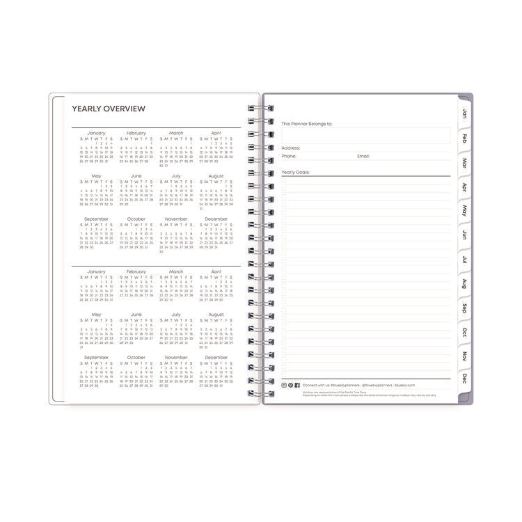 Laila Create-Your-Own Cover Weekly/Monthly Planner, Wildflower Artwork, 8 x 5, Purple/Blue/Pink, 12-Month (Jan to Dec): 2025