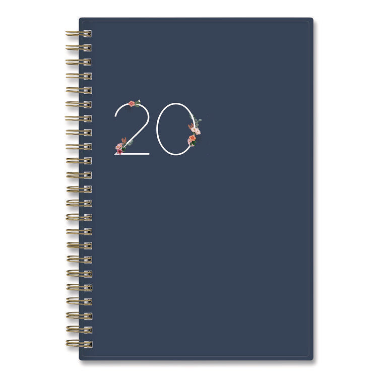 Ashlyn Weekly/Monthly Planner, Floral Artwork, 8 x 5, Navy/Multicolor Cover, 12-Month (Jan to Dec): 2025