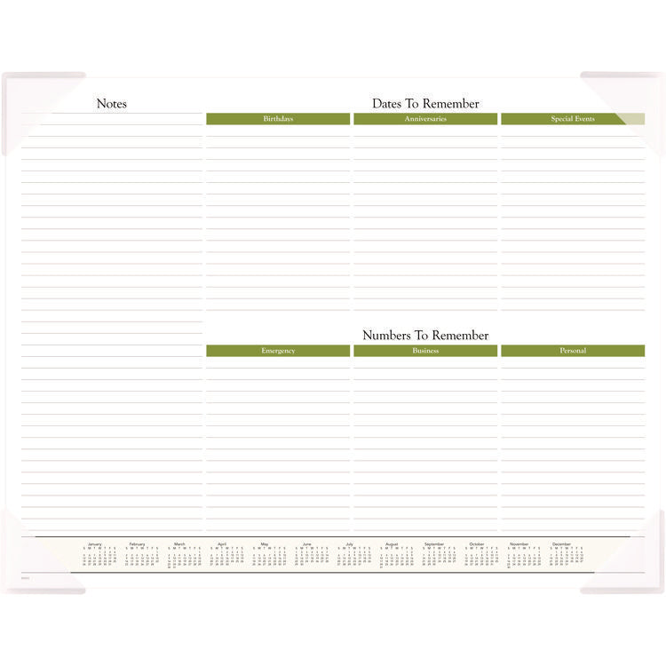 Seascape Panoramic Desk Pad, Seascape Panoramic Photography, 22 x 17, White Sheets, Clear Corners, 12-Month (Jan-Dec): 2025