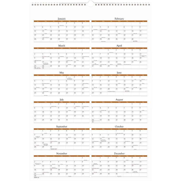 Scenic Monthly Wall Calendar, Landscape Photography, 15.5 x 22.75, White/Multicolor Sheets, 12-Month (Jan-Dec): 2025