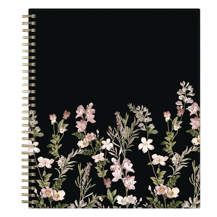 Nevaeh Monthly Planner, Floral Artwork, 10 x 8, Black/Multicolor Cover, 12-Month (Jan to Dec): 2025