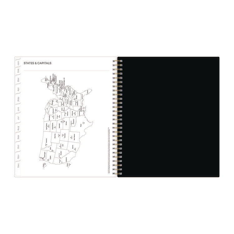 Nevaeh Monthly Planner, Floral Artwork, 10 x 8, Black/Multicolor Cover, 12-Month (Jan to Dec): 2025