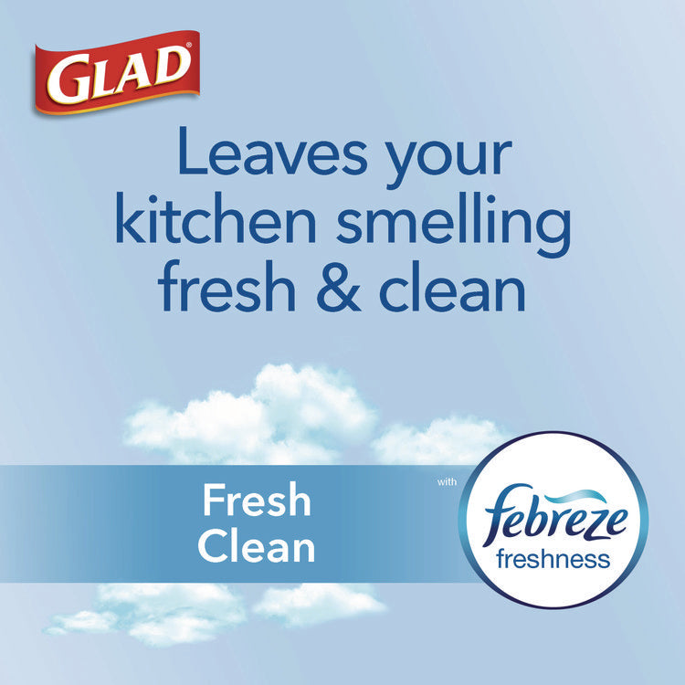 ForceFlex Kitchen Drawstring Trash Bags, 13 gal, Gain Fresh Clean Scent, 24 x 27.38, White, 40 Bags/Box, 6 Boxes/Carton