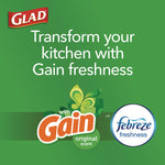 ForceFlex Kitchen Drawstring Trash Bags, 13 gal, Gain Original Scent, 24" x 27.38", White, 80 Bags/Box, 3 Boxes/Carton