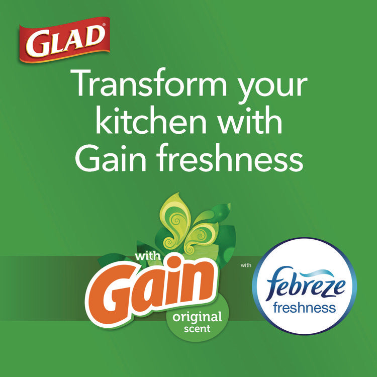 ForceFlex Kitchen Drawstring Trash Bags, 13 gal, Gain Original Scent, 24" x 27.38", White, 80 Bags/Box, 3 Boxes/Carton