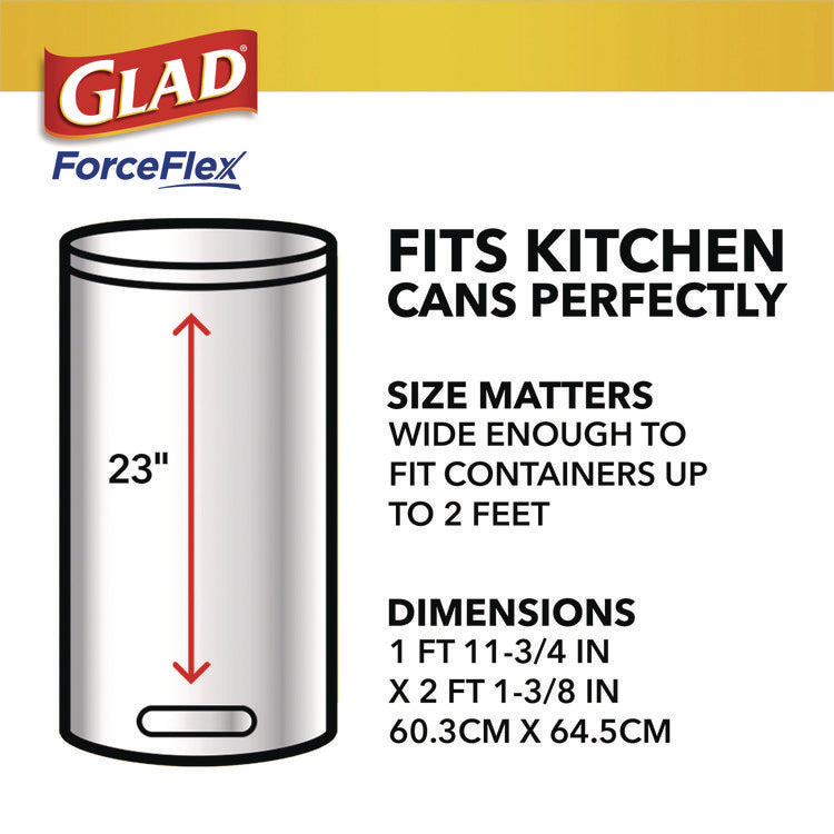 ForceFlex Kitchen Drawstring Trash Bags, 13 gal, Gain Lavender Scent, 24 x 27.38, White, 80 Bags/Box, 3 Boxes/Carton