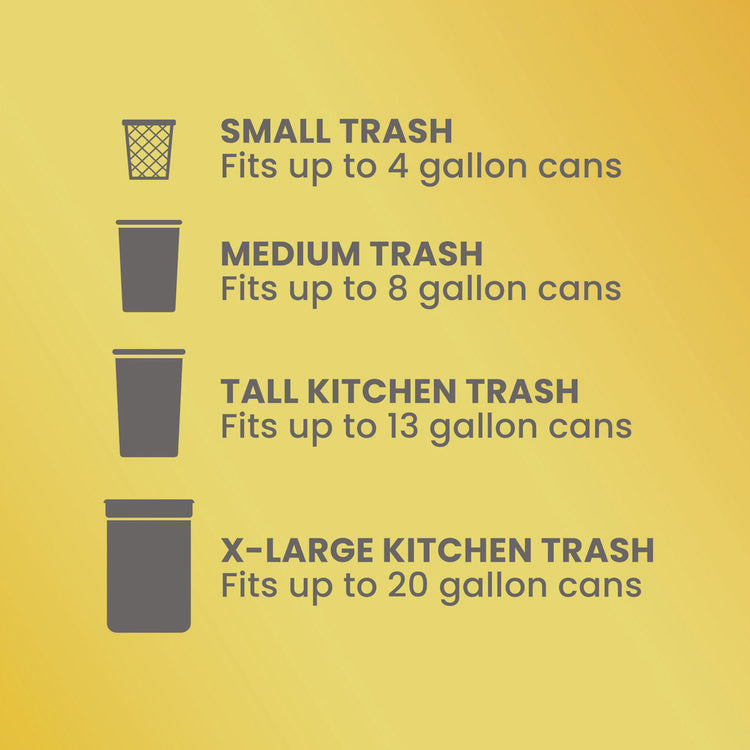 ForceFlex Kitchen Drawstring Trash Bags, 13 gal, Gain Lavender Scent, 24 x 27.38, White, 80 Bags/Box, 3 Boxes/Carton