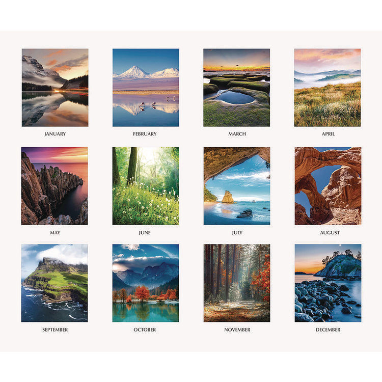 Earthscapes Scenic Desk Pad Calendar, Scenic Photos, 22 x 17, White Sheets, Black Binding/Corners,12-Month (Jan-Dec): 2025